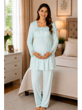 Effortt 2403 Turkuaz Lohusa Pijama Takım